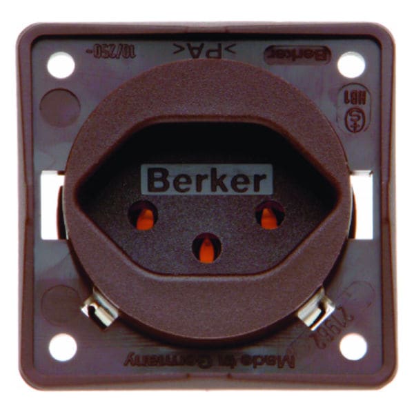 BERKER - Integro SSD mit Schutzkontakt Schweiz Typ 13 Braun