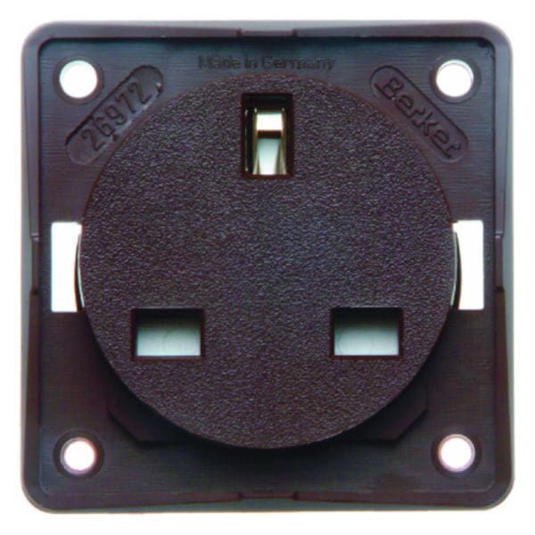BERKER - Integro STD British Standard mit Schutzkontakt, Braun Damas.