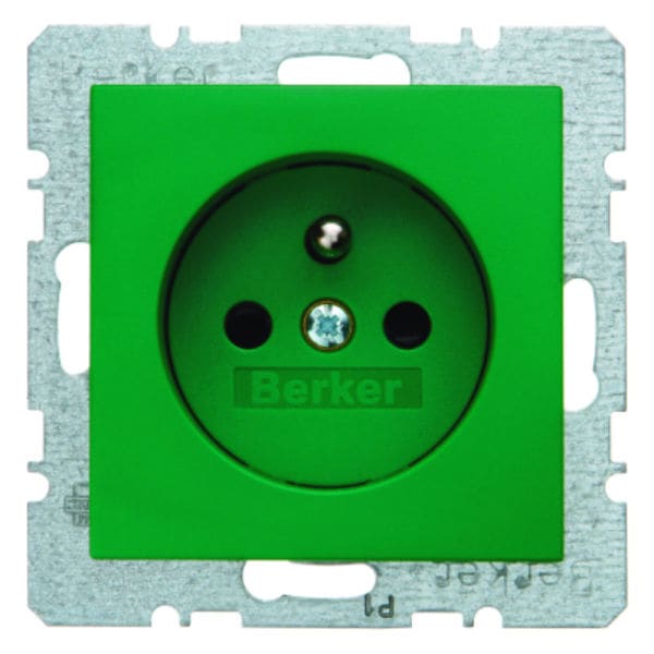 BERKER - S.1/B.1 Steckdose mitgrün Erdungsstift, grün