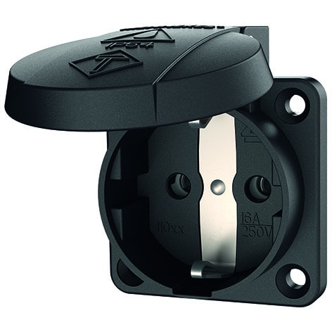 MENNEKES - Schuko-Anbausteckdose schwarz 16A 2p+E 230V IP54 Schraubklemme