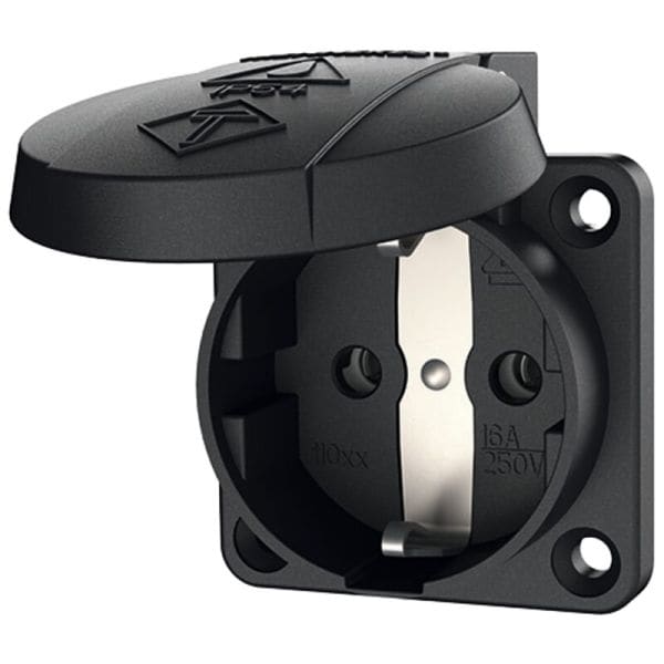 MENNEKES - Schuko-Anbausteckdose schwarz 16A 2p+E 230V IP54 Schraubklemme