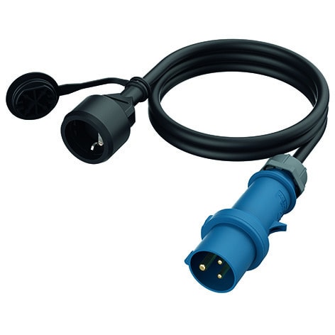 MENNEKES - Cee-Adapterleitung 1,5M mit Cee-Stecker Auf Schuko-Kupplung