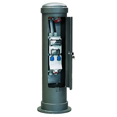 MENNEKES - Poller DB703 grau 1400x325mm 2xSSTD 1x16A/5 1x32/5 1x63/5 + Abs.
