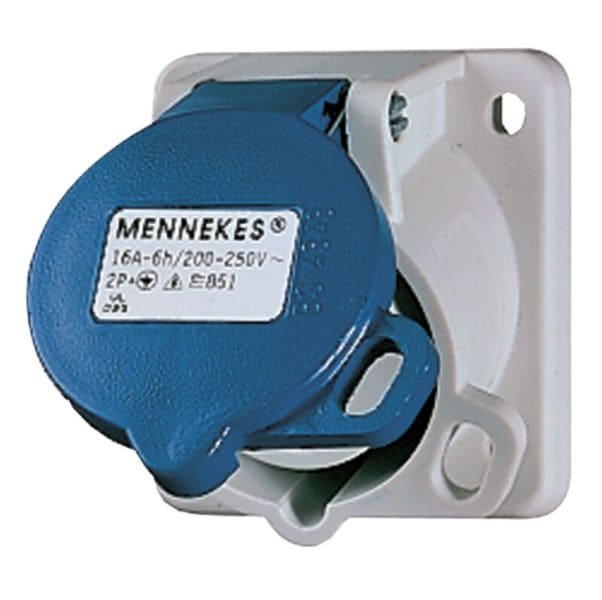 MENNEKES - CEE-Anbausteckdose Cara-Contact 16A 3p 230V 6h IP44 mit Ösen f.Schloss