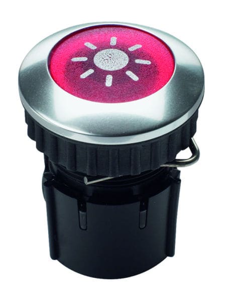 GROTHE - Klingeltaster LED, Knopf rot/ Hülse Alu/EV1, (Typ PROTACT 101 LED)