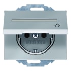 BERKER - K.5 SSD mit Klappdeckel, Schrift- feld und Kinderschutz, Edelstahl