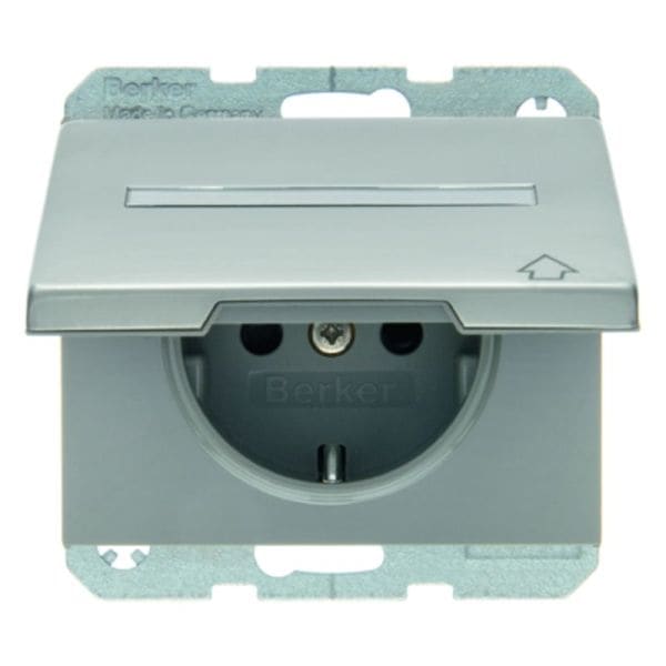 BERKER - K.5 SSD mit Klappdeckel und Beschriftungsfeld Edelstahl