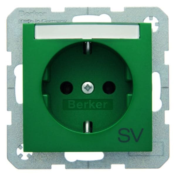 BERKER - S.1/B.x SSD mit Schriftleiste und Aufdruck SV grün glänzend