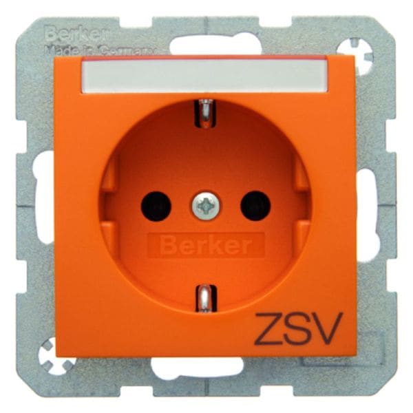 BERKER - S.1/B.x SSD mit Schriftleiste und Aufdruck ZSV orange glänzend