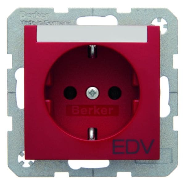 BERKER - S.1/B.x SSD mit Schriftleiste und Audruck EDV rot glänzend