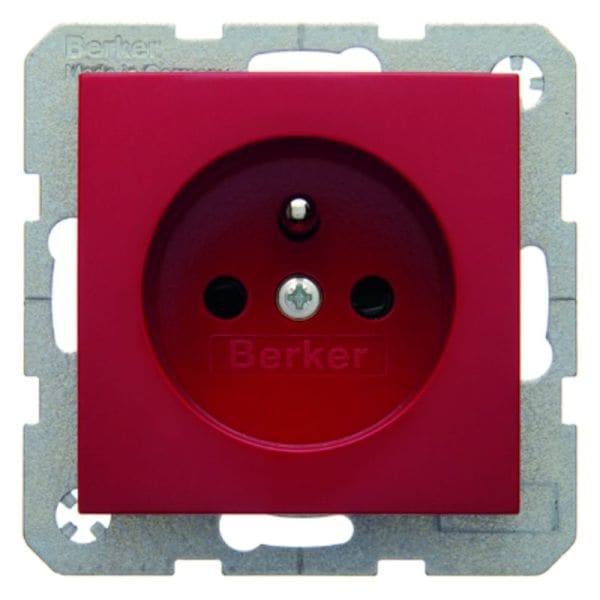 BERKER - S.1/B.3/B.7 Steckdose mit Schutzkontaktstift, rot glänzend
