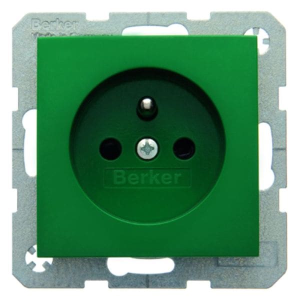 BERKER - S.1/B.3/B.7 Steckdose mit Schutzkontaktstift, grün glänzend