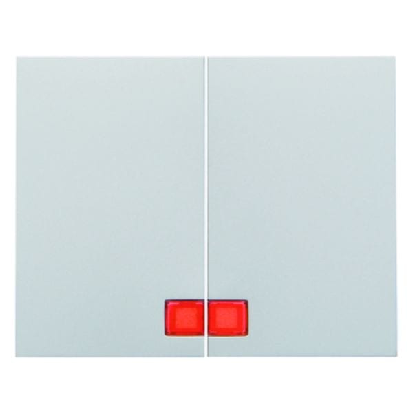 BERKER - K.5 Wippen mit roter Linse edelstahl lackiert