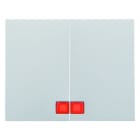 BERKER - K.5 Wippen mit roter Linse edelstahl lackiert