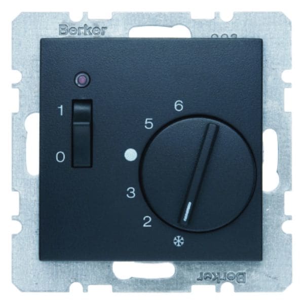 BERKER - S.1/B.x Raumtemperaturregler mit Zentralstück 24 V anthrazit matt