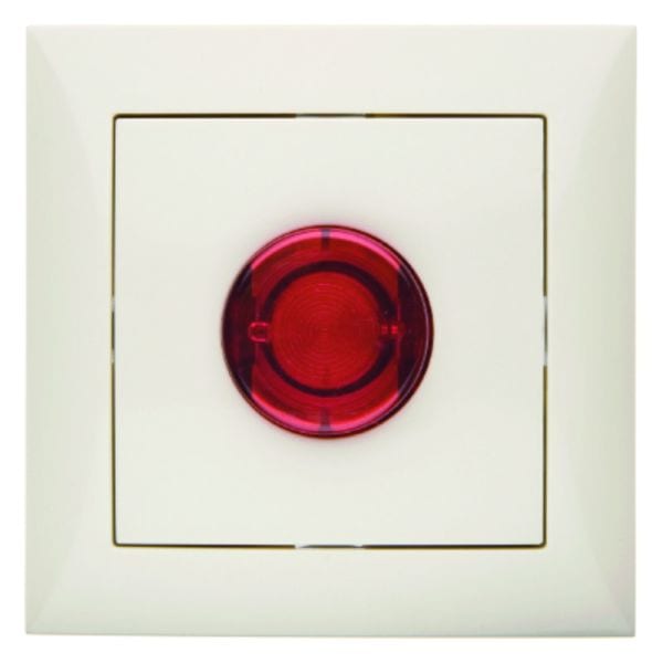 BERKER - S.1 Stiegenhaus-Taster mit rotem Knopf o.Lampe weiß glänzend