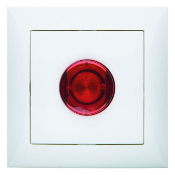 BERKER - S.1 Stiegenhaus-Taster mit rotem Knopf o.Lampe polarweiß glänzend
