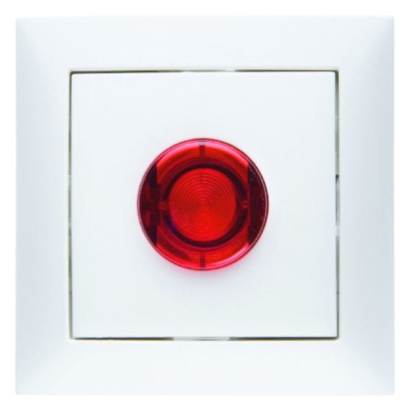 BERKER - S.1 Stiegenhaus-Taster mit rotem Knopf o.Lampe polarweiß matt