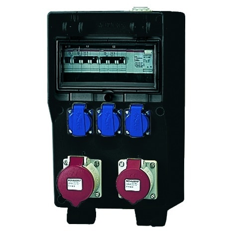 MENNEKES - Evergum-Kombi Little Schwarz 3xSSTD 2X16/5 IP44 +Abs.