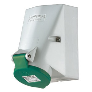 MENNEKES - CEE-Wandsteckdose TwinContact 32A 4p >50-500V 2h IP44 >300-500Hz