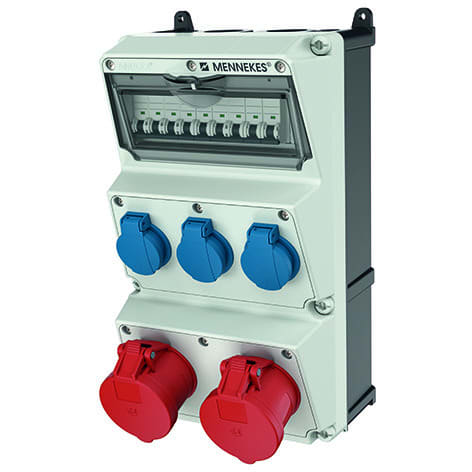 MENNEKES - Steckdosen-Kombi Amaxx 3 3xSSTD, 2X32/5, IP44, + Abs.