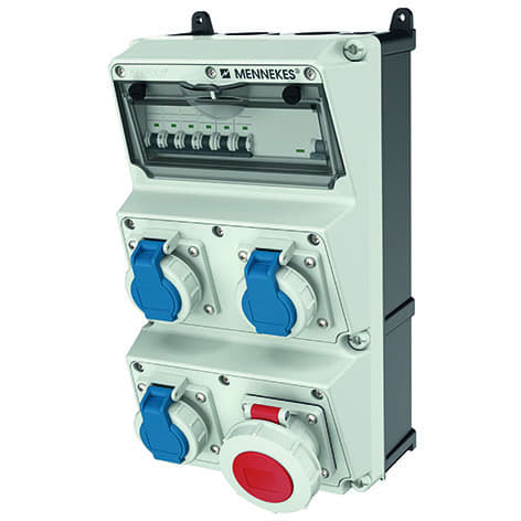 MENNEKES - Steckdosen-Kombi Amaxx 3 3xSSTD 1X16/5 IP67 + Abs.