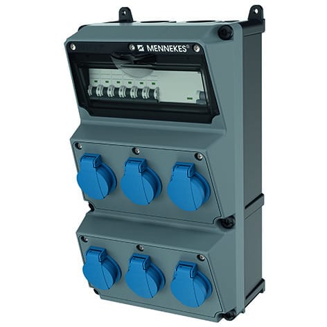 MENNEKES - Steckdosen-Kombi Amaxx 3 Amelan 6xSSTD, IP44, + Abs.
