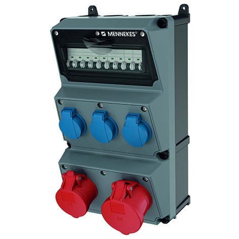 MENNEKES - Steckdosen-Kombi AMAXX 3 Amelan 3xSSTD, 1x16/5, 1x32/5, IP44, + Abs.
