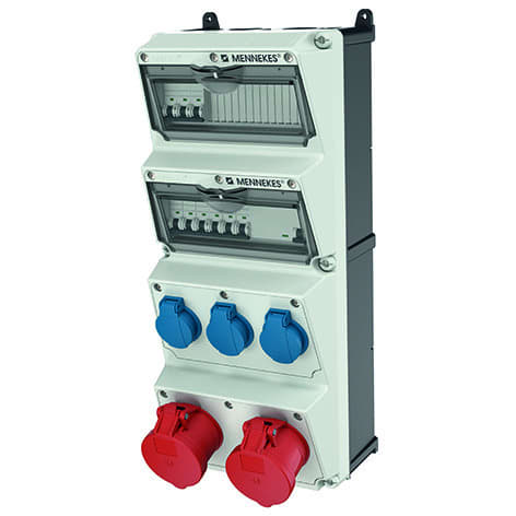 MENNEKES - Steckdosen-Kombi Amaxx 4 3xSSTD, 2X32/5, IP44, + Abs.