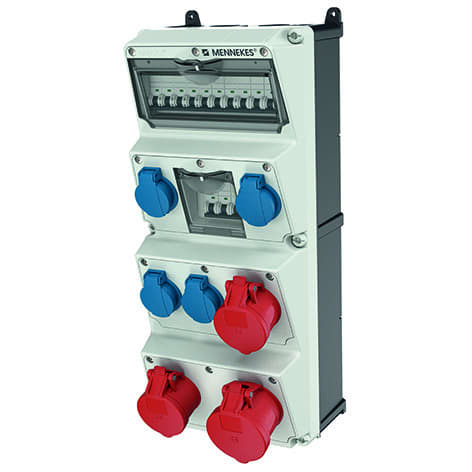 MENNEKES - Steckdosen-Kombi AMAXX 4 4xSSTD, 2x16/5, 1x32/5, IP44, + Abs.