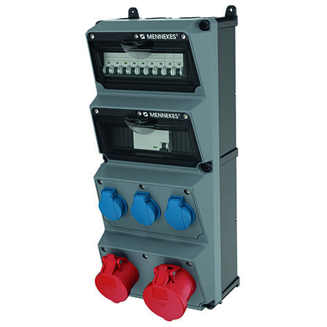 MENNEKES - Steckdosen-Kombi AMAXX 4 Amelan 3xSSTD, 1x16/5, 1x32/5 + Abs.