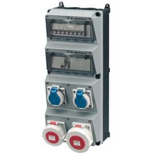 MENNEKES - Steckdosen-Kombi AMAXX 4 Amelan 2xSSTD, 1x16/5, 1x32/5, IP67, + Abs.