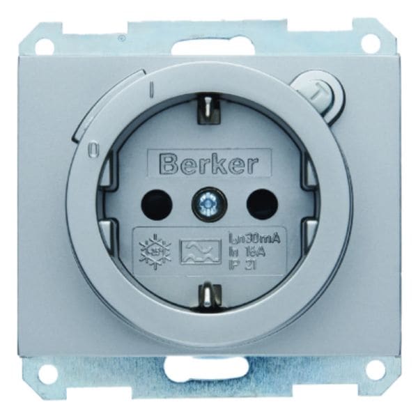 BERKER - K.1 SSD mit FI-Schutzschalter und erh.Berührungss. edelstahl lackiert