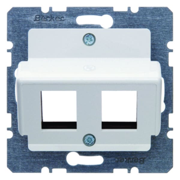 BERKER - S.1/B.x/Q.x Zentralplatte für Krone Modular Jacks, polarweiß matt/samt
