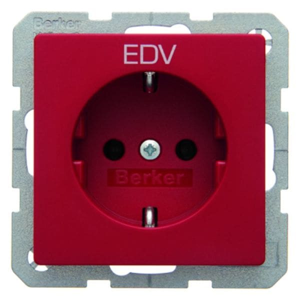BERKER - Q.x SSD mit Aufdruck EDV, rot samt