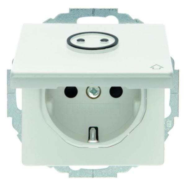 BERKER - Q.x SSD mit abtastbarem Symbol Steckdose und Klappdeckel polarw. samt