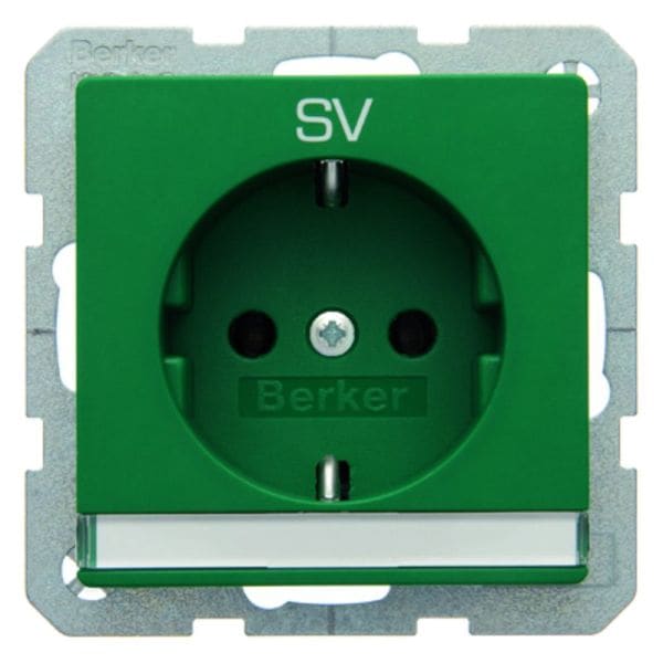 BERKER - Q.x SSD mit Schriftleiste und Aufdruck SV, grün samt