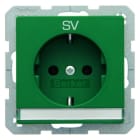 BERKER - Q.x SSD mit Schriftleiste und Aufdruck SV, grün samt