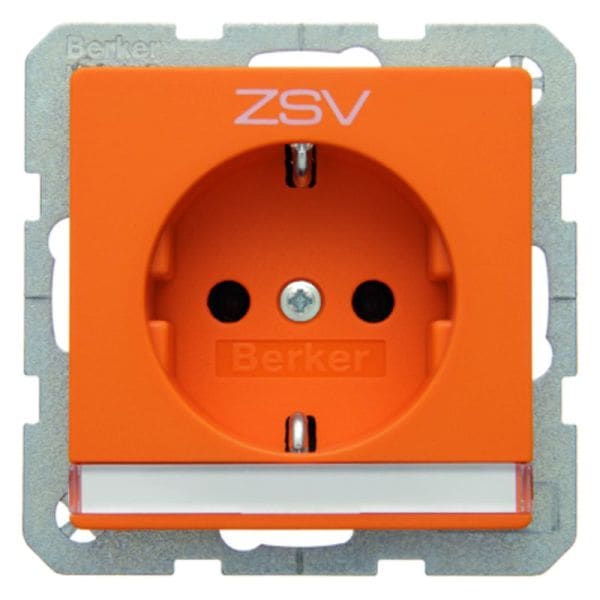 BERKER - Q.x SSD mit Schriftleiste und Aufdruck ZSV, orange samt