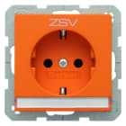 BERKER - Q.x SSD mit Schriftleiste und Aufdruck ZSV, orange samt