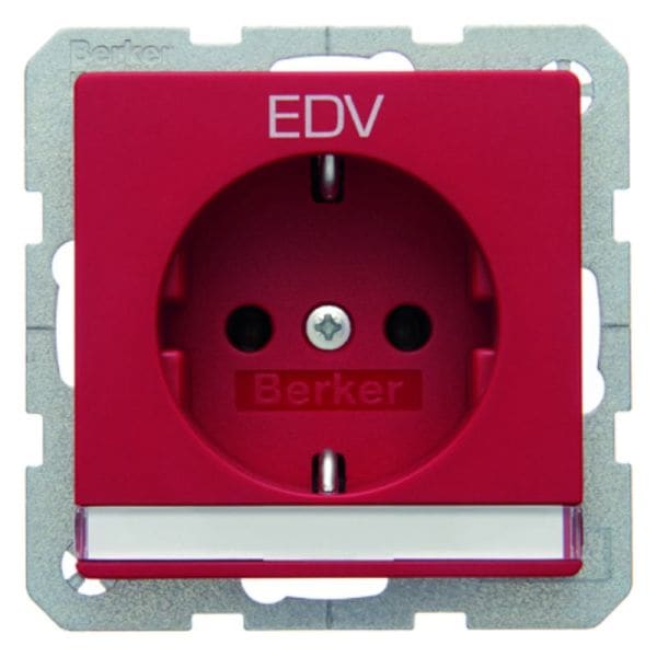 BERKER - Q.x SSD mit Schriftleiste und Aufdruck EDV rot samt