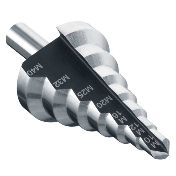 KAISER - Stufenbohrer HSS, M10 - M40, mit Zylinder-Schaft Ø 10mm