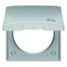 BERKER - INTEGRO FLOW Rahmen 1fach mit Klappdeckel o. Dichtung IP44 chrom matt