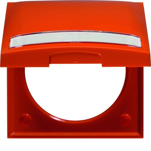 BERKER - INTEGRO Flow Rahmen 1fach mit Klappdeckel & Schriftfeld, orange glänz.