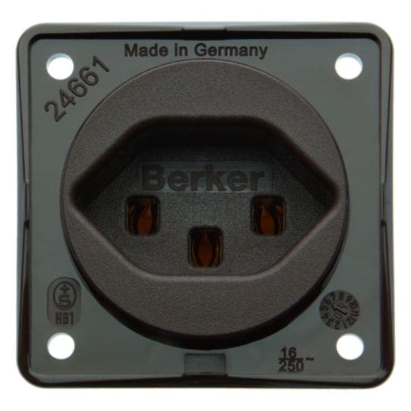 BERKER - Integro STD mit Schutzkontakt Schweiz Typ 23, Braun Matt