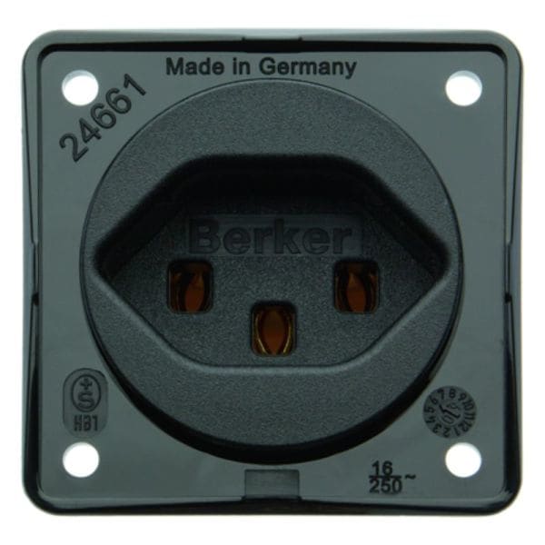 BERKER - INTEGRO STD mit Schutzkontakt Schweiz Typ 23, schwarz matt