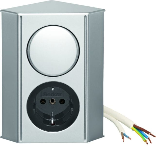 BERKER - INTEGRO TWIN-Box mit SSD und Schalter, chrom matt lackiert