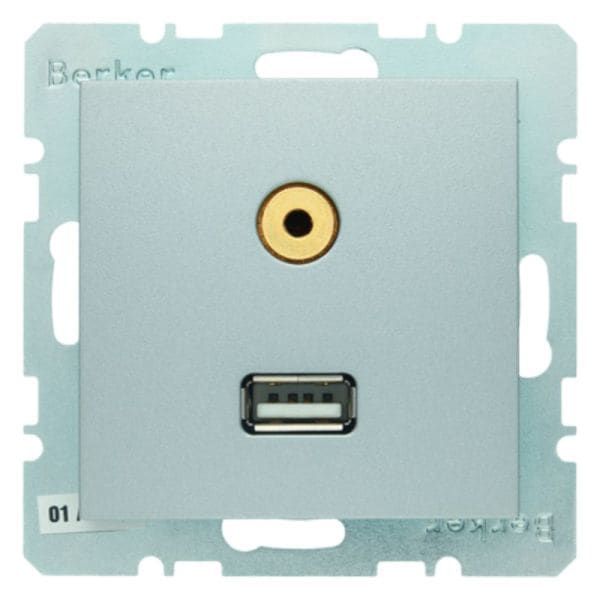 BERKER - S.1/B.x Steckdose für USB und Audio 3,5 mm alu matt