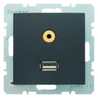 BERKER - S.1/B.x Steckdose für USB und Audio 3,5 mm anthrazit matt