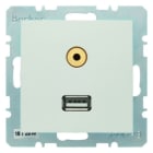 BERKER - S.1/B.x Steckdose für USB und Audio 3,5 mm polarweiß matt